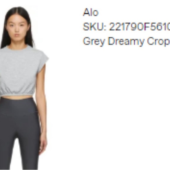 ALO Yoga Grey Dreamy Crop Sport Top - Picture 6 of 7